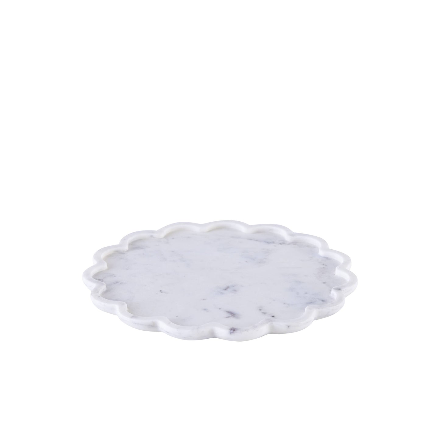 White Marble Medium Clover Round Platter