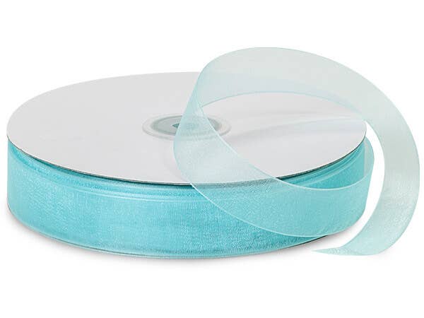 Sheer Organza Gift Packaging Ribbon: Denim Blue, 1 Pack, 7/8"x100 yards