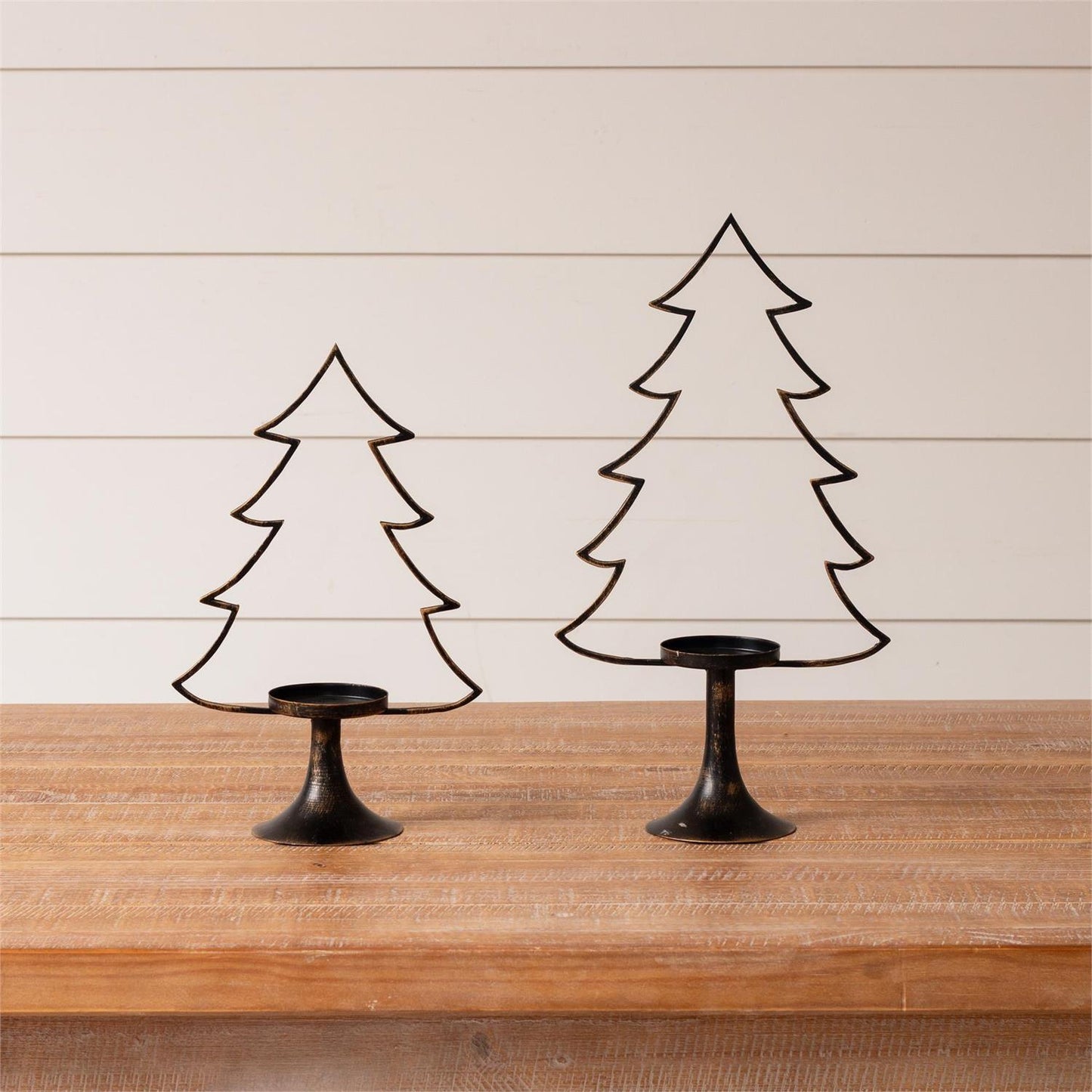 Metal Christmas Tree Silhouette Candle Holder (2 sizes sold separately)