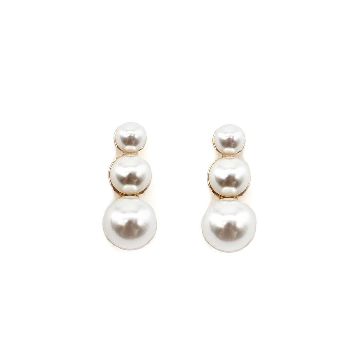 Triple Drop Pearl 1" Stud Earring