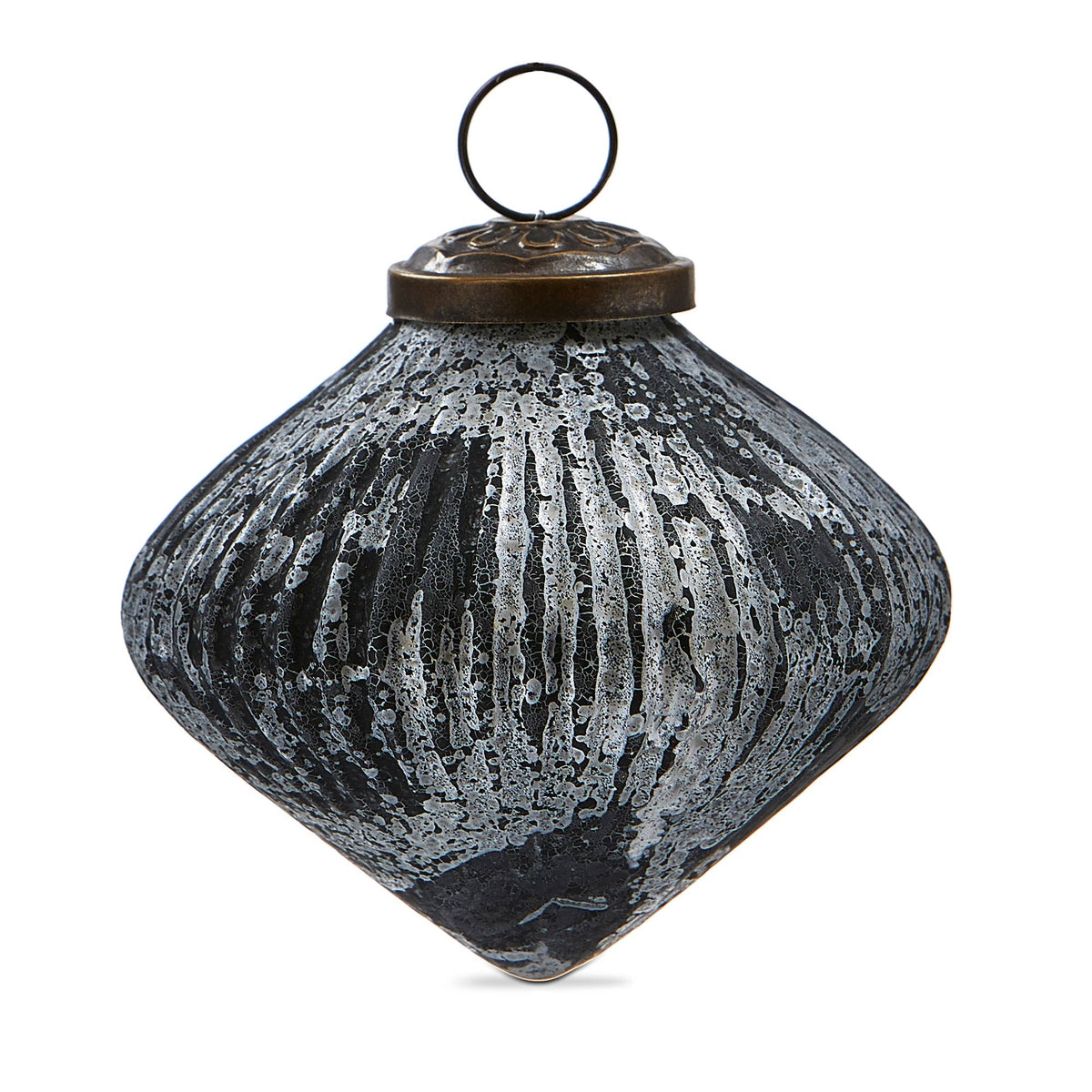 Twilight Ribbed Christmas Ornament 4 In - Black Multi