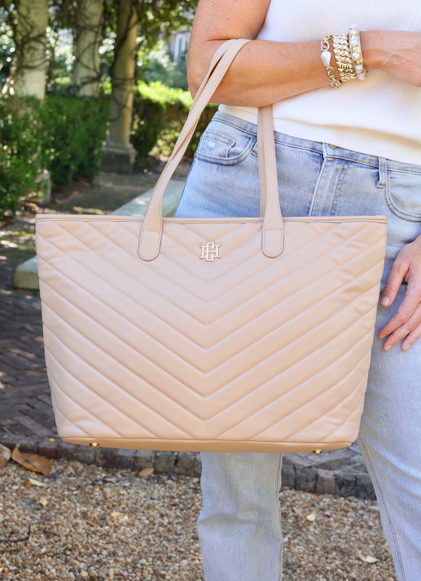 James Quilted Tote | Tan