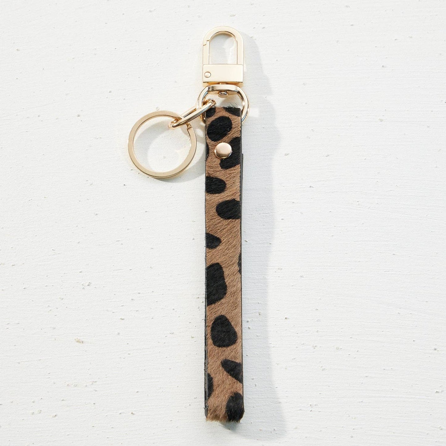 Luxe Calfskin Lanyard | Keychain with O-Ring: BROWN