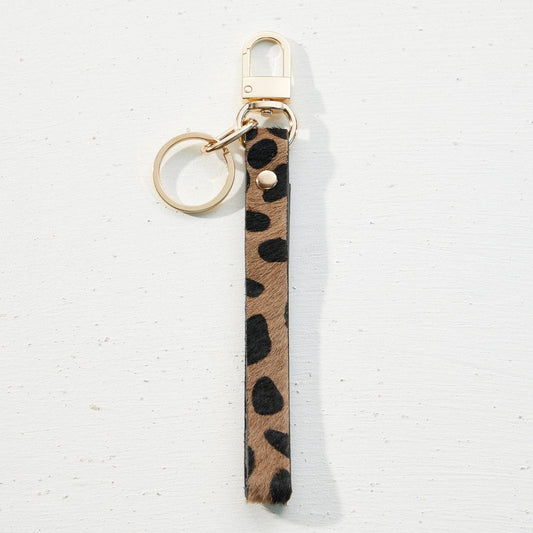 Luxe Calfskin Lanyard | Keychain with O-Ring: BROWN