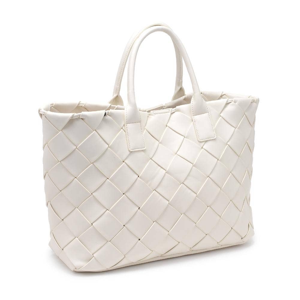 Adeline Woven Tote: Oatmilk