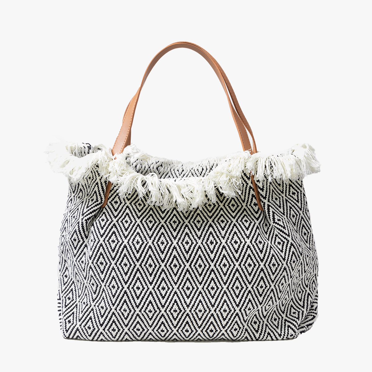 M2254 Danielle Boho Printed Cotton Tote w/ Zip Top
