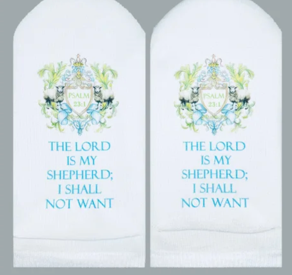 Psalm 23:1 Lord is my shepherd-Socks