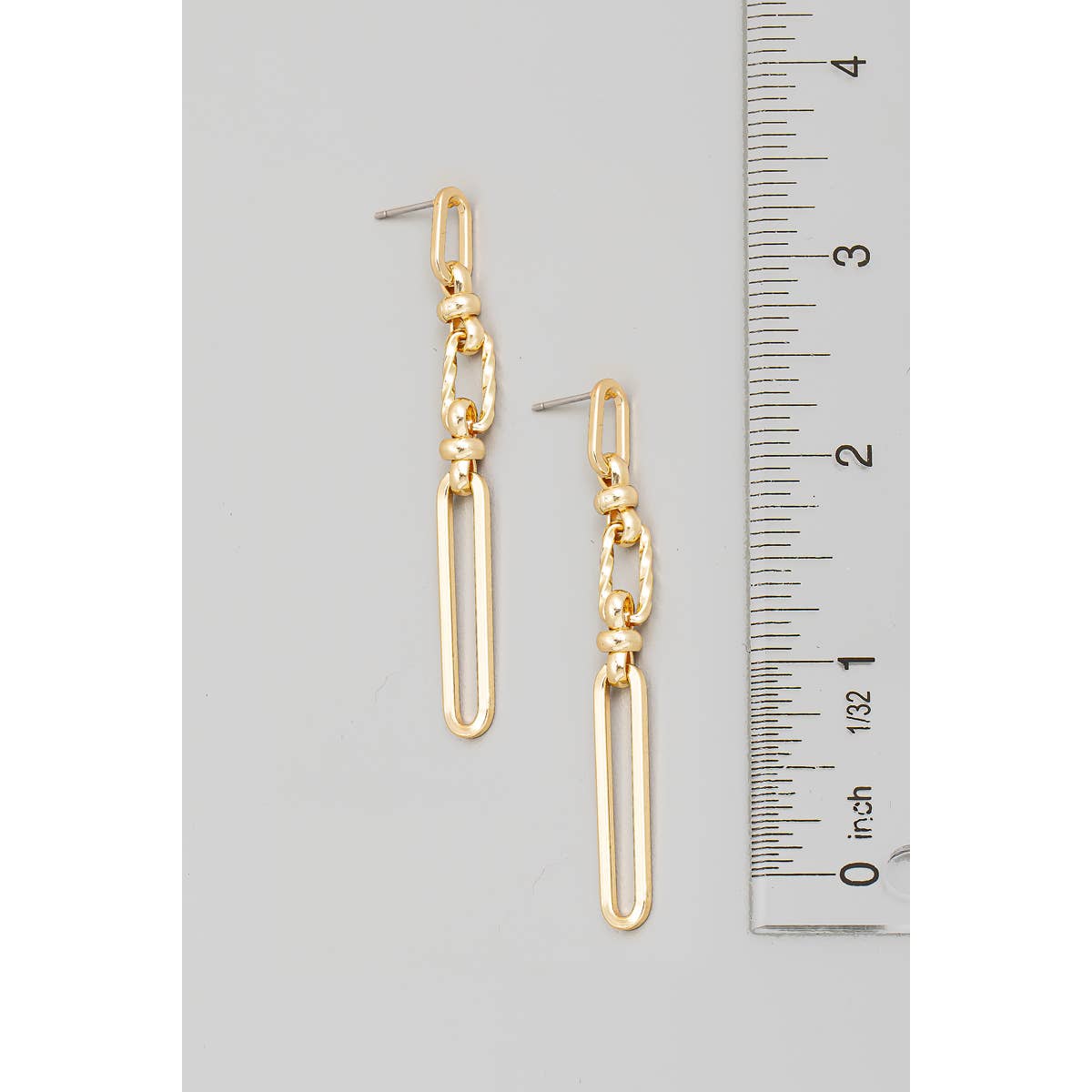 Mixed Oval Chain Dangle Earrings: G