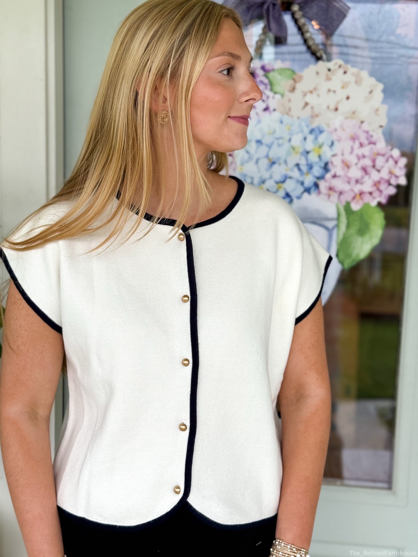 Sail Away Button Top