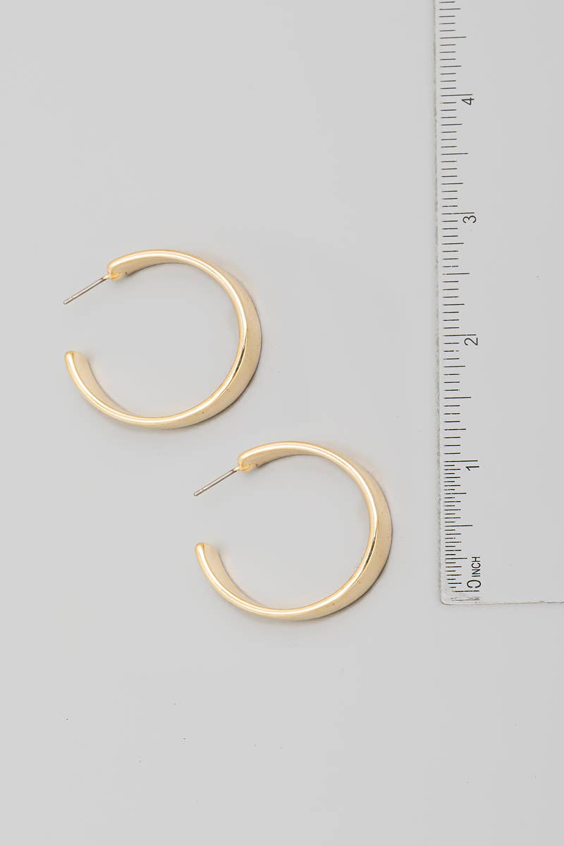 Flat Metallic Hoop Earrings: G