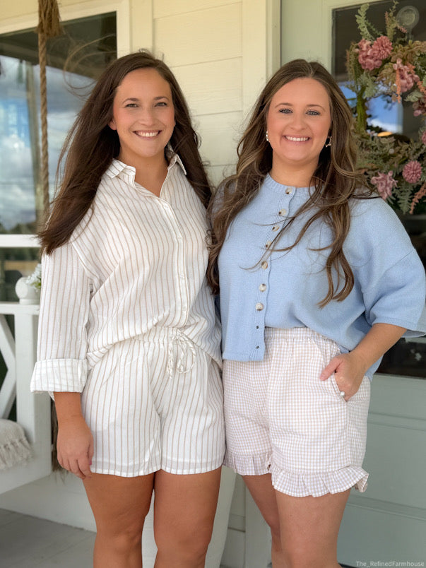 Harbor Stripe Pull-On Shorts