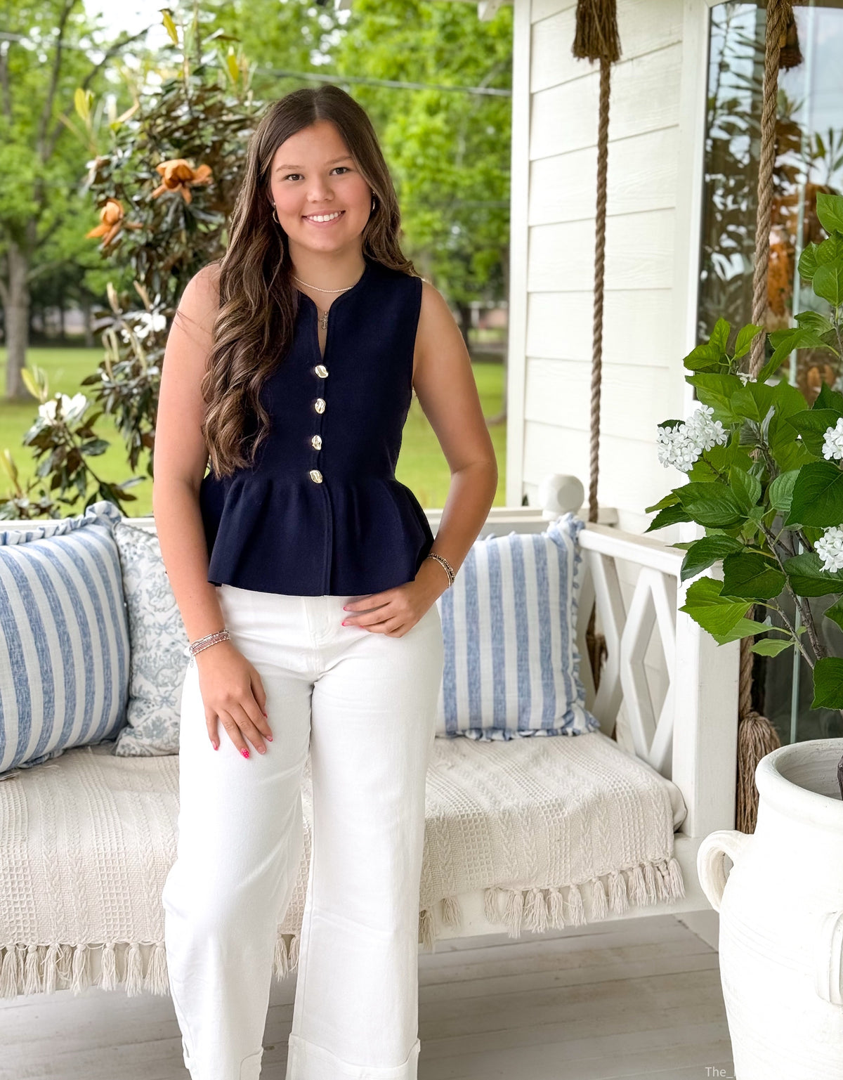 Midnight Grace Peplum Top