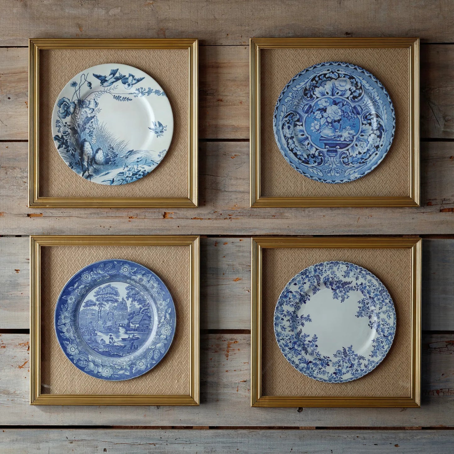 Collected Blue & White Framed Plate-4 STYLES