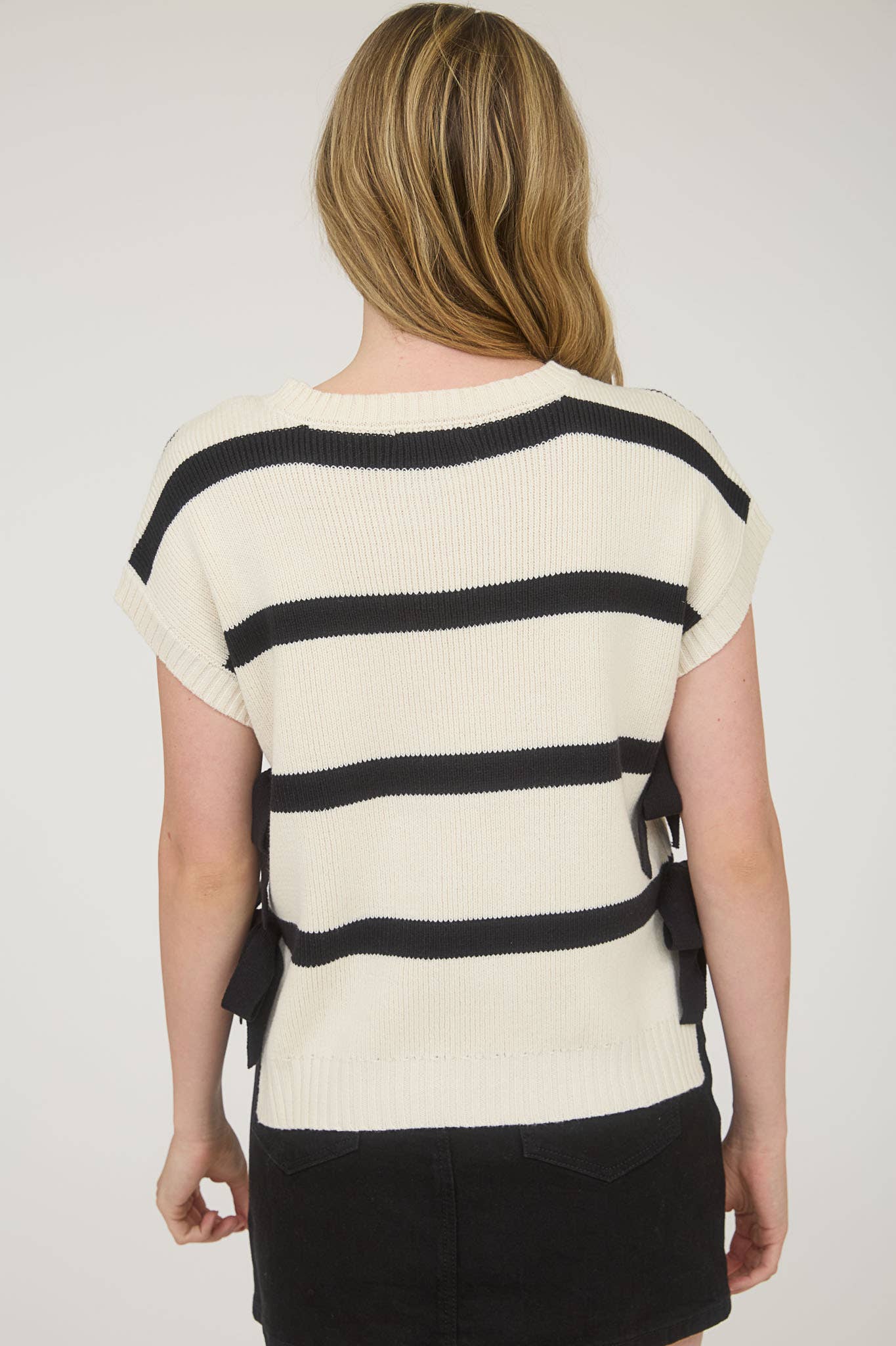 Stripe Side-Tie Sweater Vest