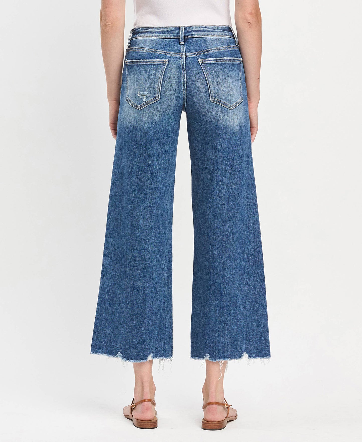 MID RISE RAW HEM WIDE JEANS-LOVERVET