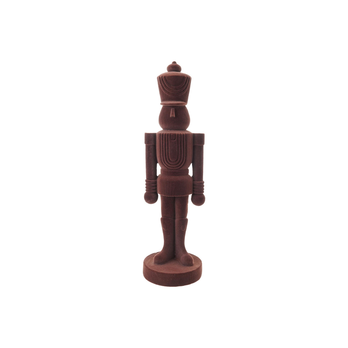 Brown Flocked Resin Nutcracker