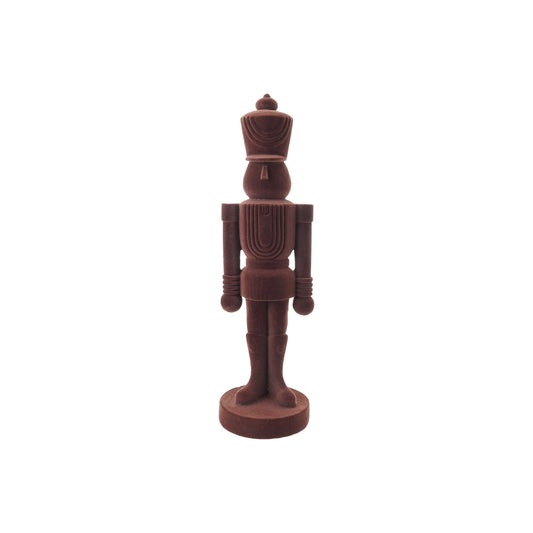 Brown Flocked Resin Nutcracker