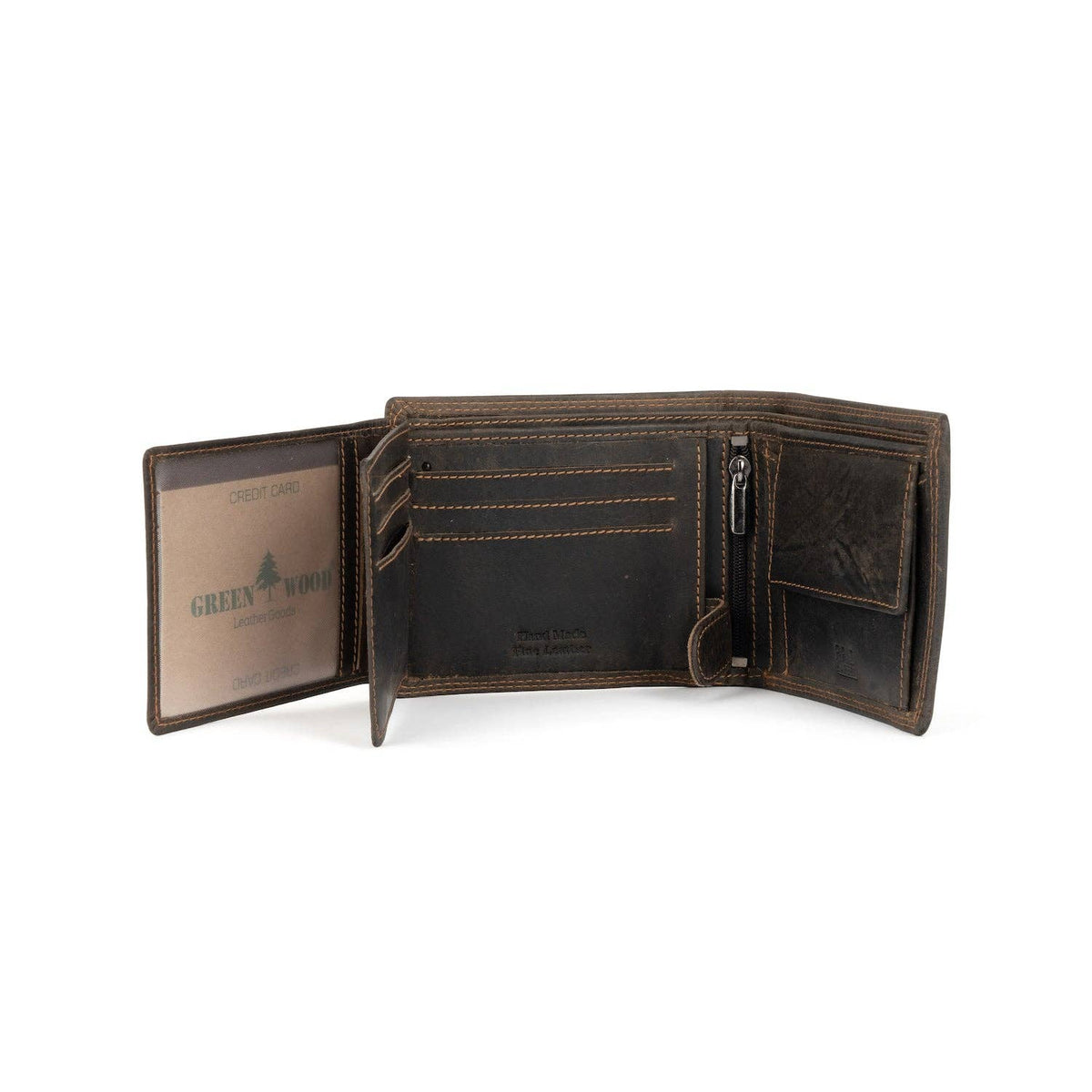 Leather Wallet George: Brown