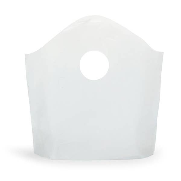 Wave Top Plastic Retail Merchandise Bags: Clear Frosted, Medium 18x15x6"