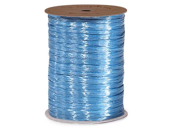 Pearlized Raffia Ribbon: Light Blue, 1 Pack, 100 yards