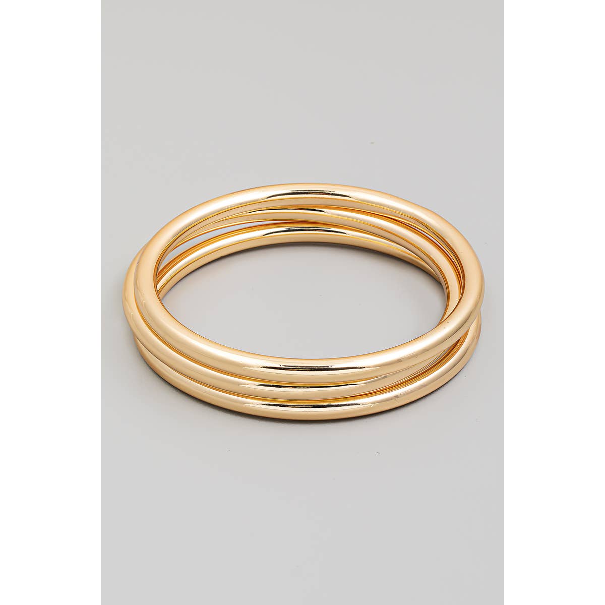 Metallic Triple Bangle Bracelet Set- gold