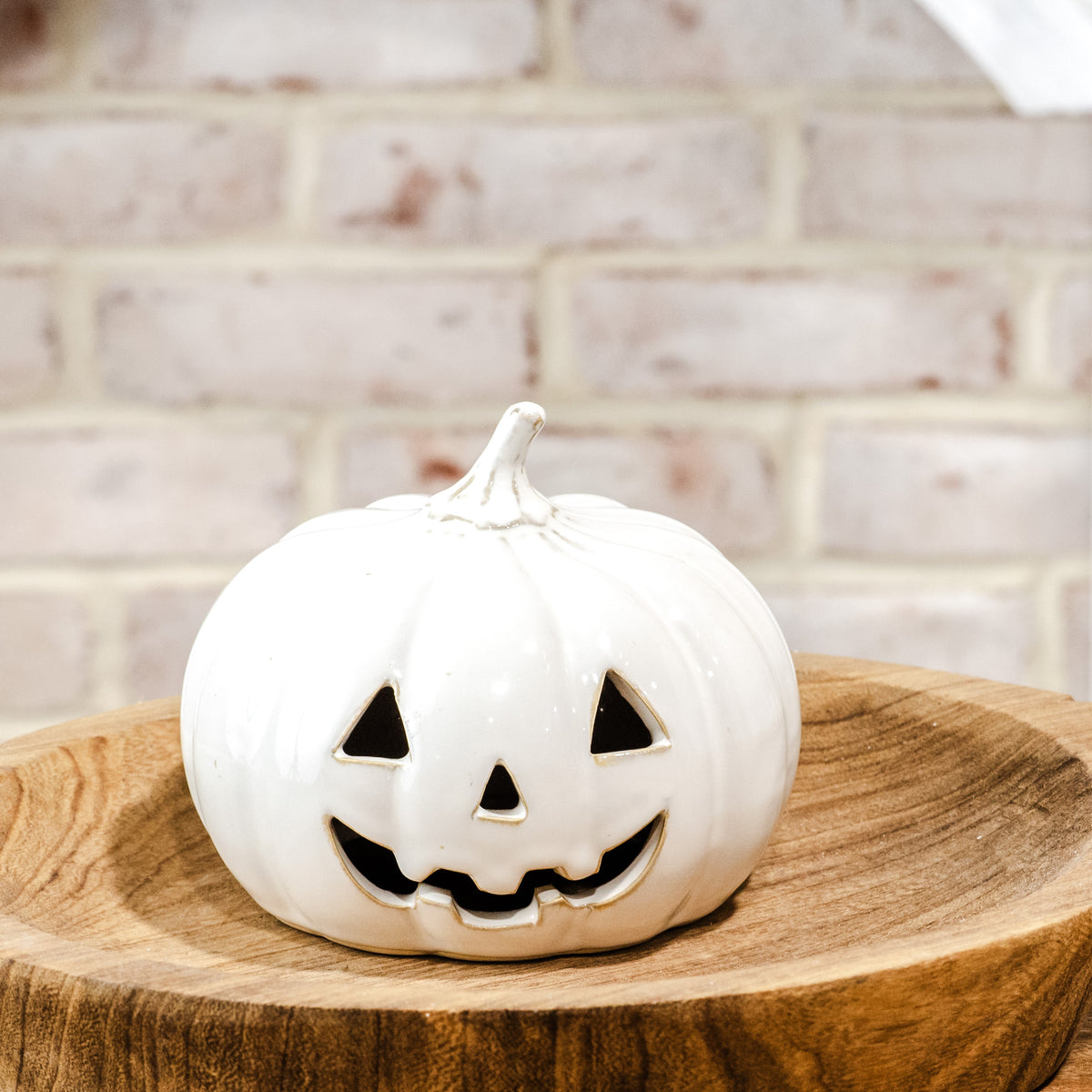 White Ceramic Jack-O’-Lantern