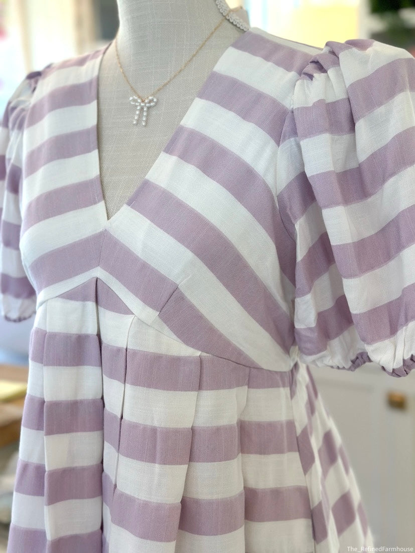 Lavender Stripe mini dress