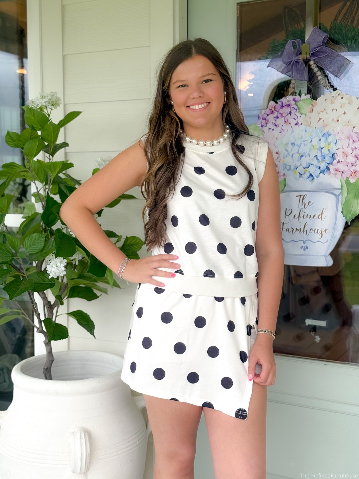 Playful Polka Dot Set-White
