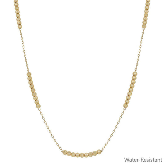 Water Resistant 5 Station 4MM Beaded 16"-18" Necklace