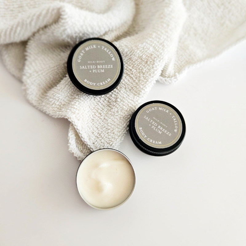 Salted Breeze + Plum Mini Goat Milk + Tallow Body Cream