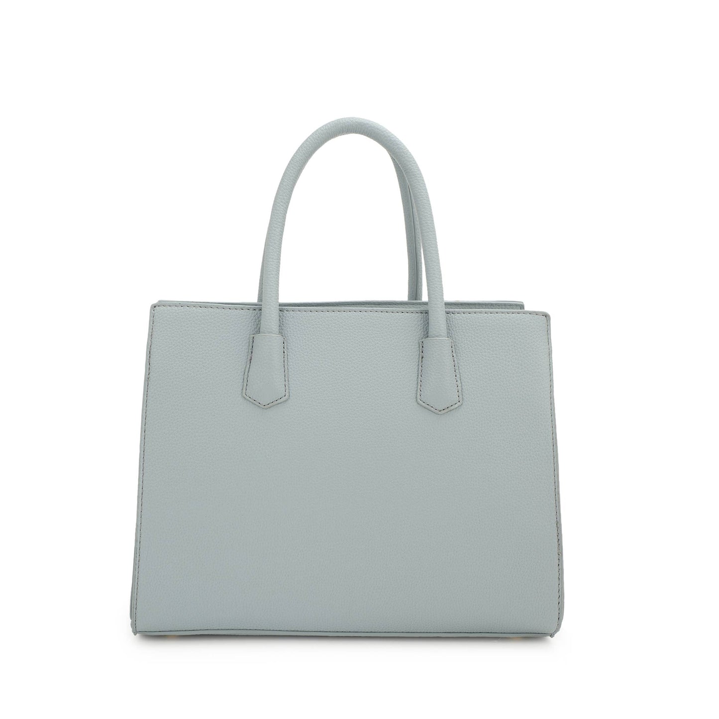 Suzie Braided Satchel Bag – Light Blue Gray
