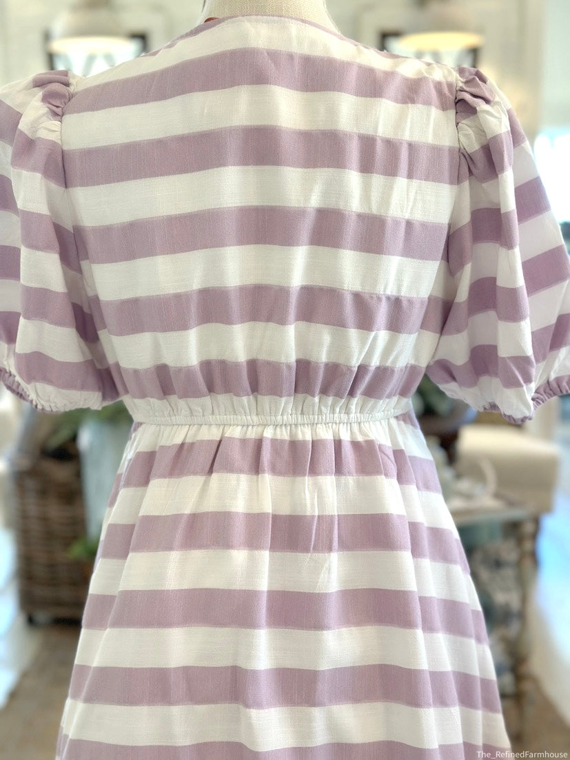 Lavender Stripe mini dress