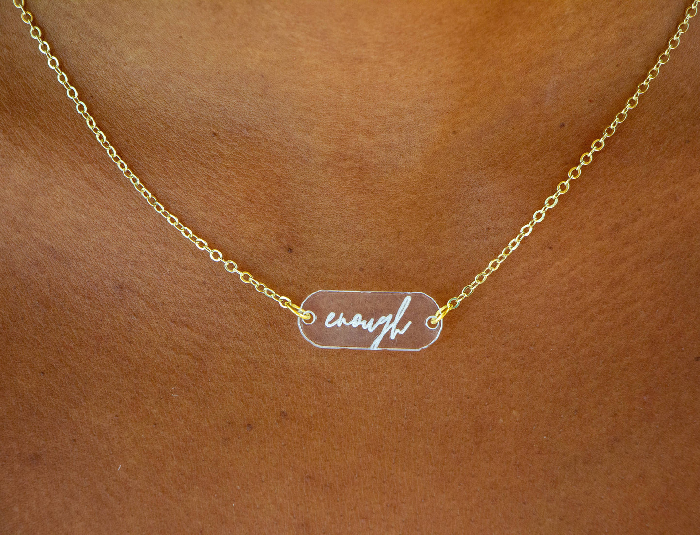Affirm Acrylic & Gold Necklace: Enough