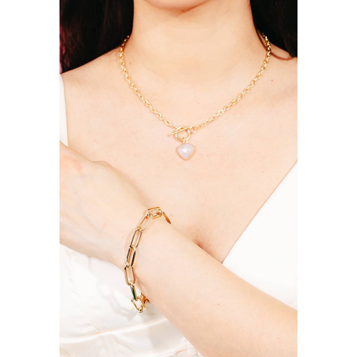 Rectangle Toggle Chain Bracelet: G