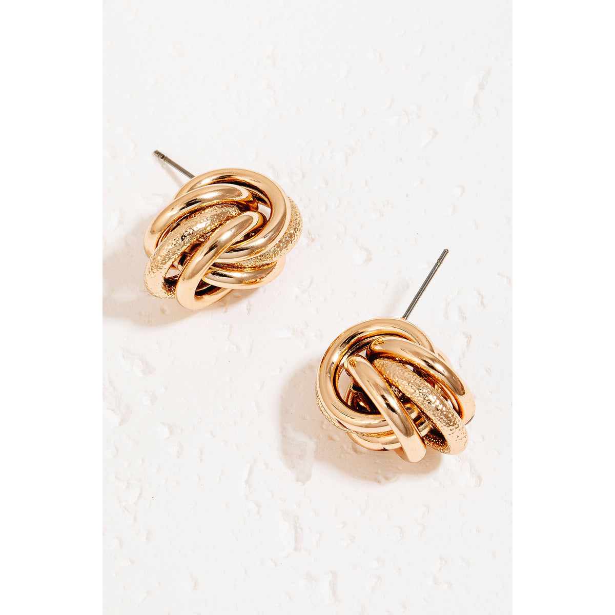 Linked Hoop Charms Dangle Earrings: gold