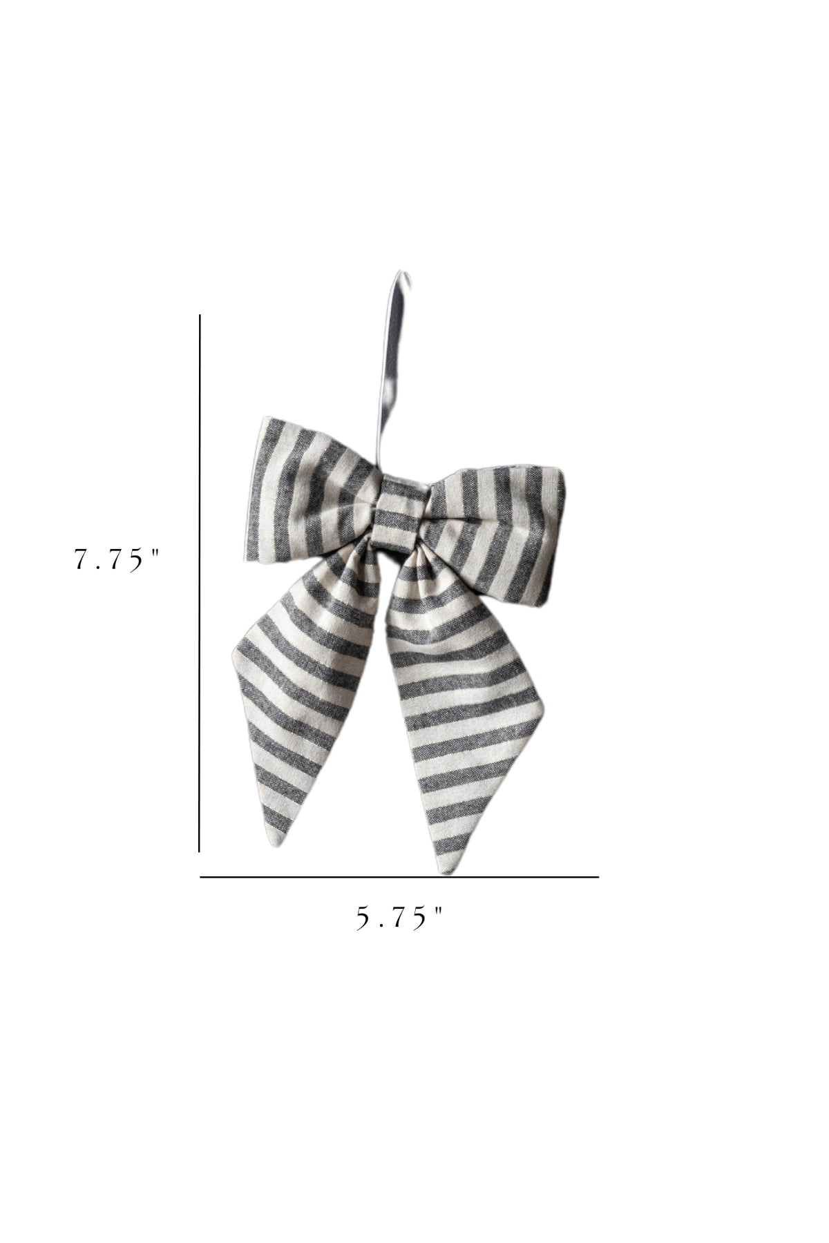 Striped Green with thin Gold Stripe Fabric Bows: Medium