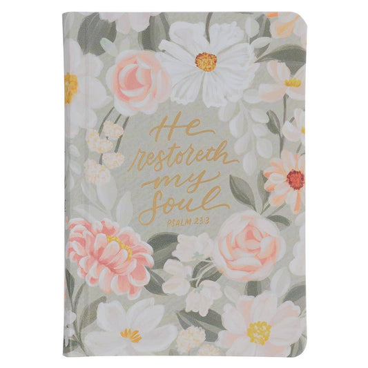 KJV Bible Compact Faux Leather HC Floral Printed Ps 23:3