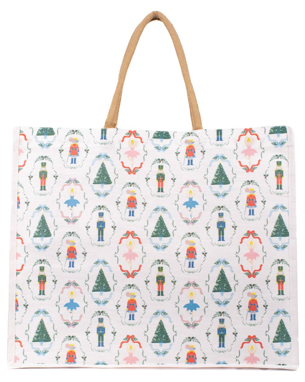 Nutcracker Waltz Juco Carryall Tote | White/Multi | 22x19x8
