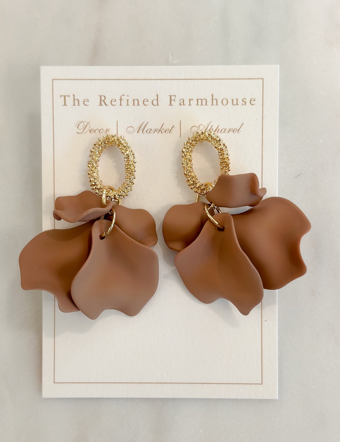 Petal Earrings w/Gold Trim