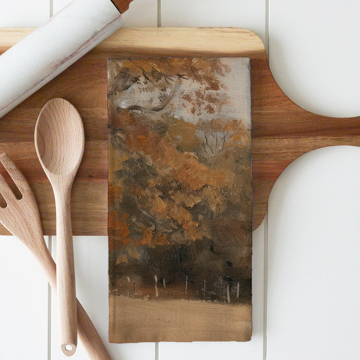 Autumn Tree Tea Towel: Natural