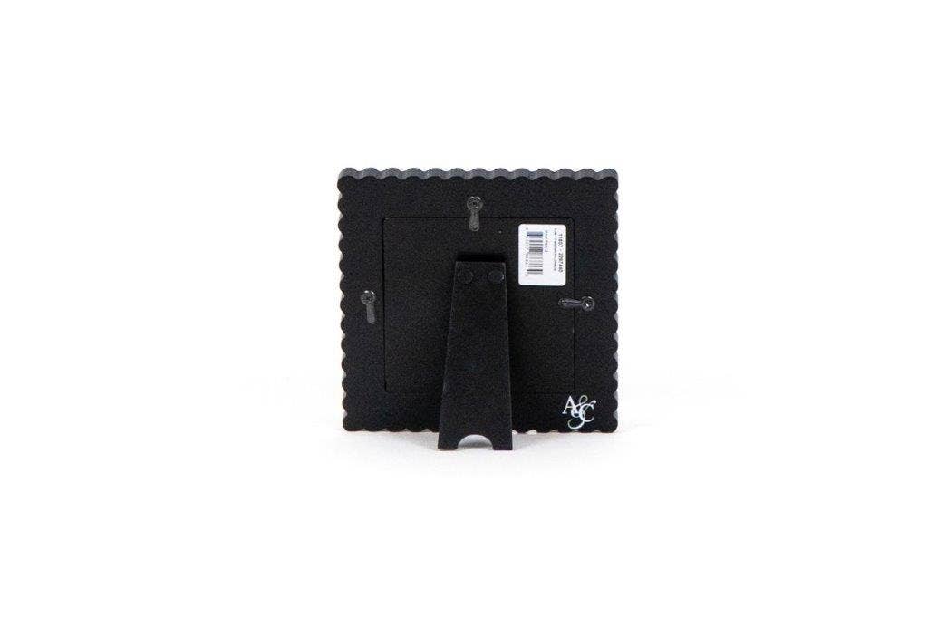 6x6 wood photo frame (SCALLOP) black