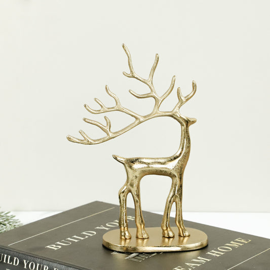 10" Gilded Gold Reindeer