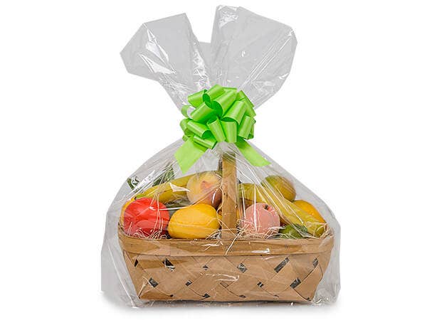 Clear Poly Basket Wrap Bags: Clear, 25 Pack, X-Small 7x12x4"
