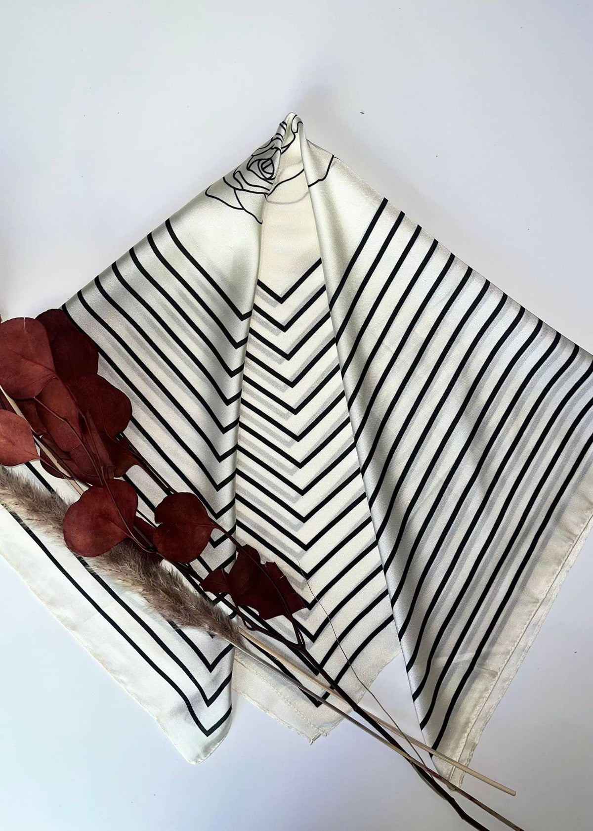 Parisian Stripe Satin Scarf