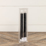 3D Flame Black Taper Candle set of 2