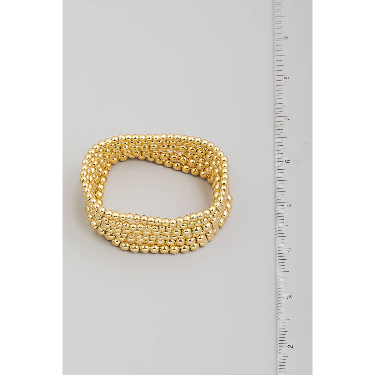 Gold Dipped Ball Bead Bracelet Set: S