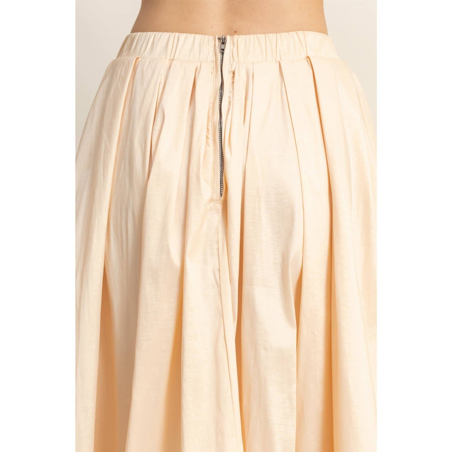 Timeless Grace Pleated Midi Skirt | Cream