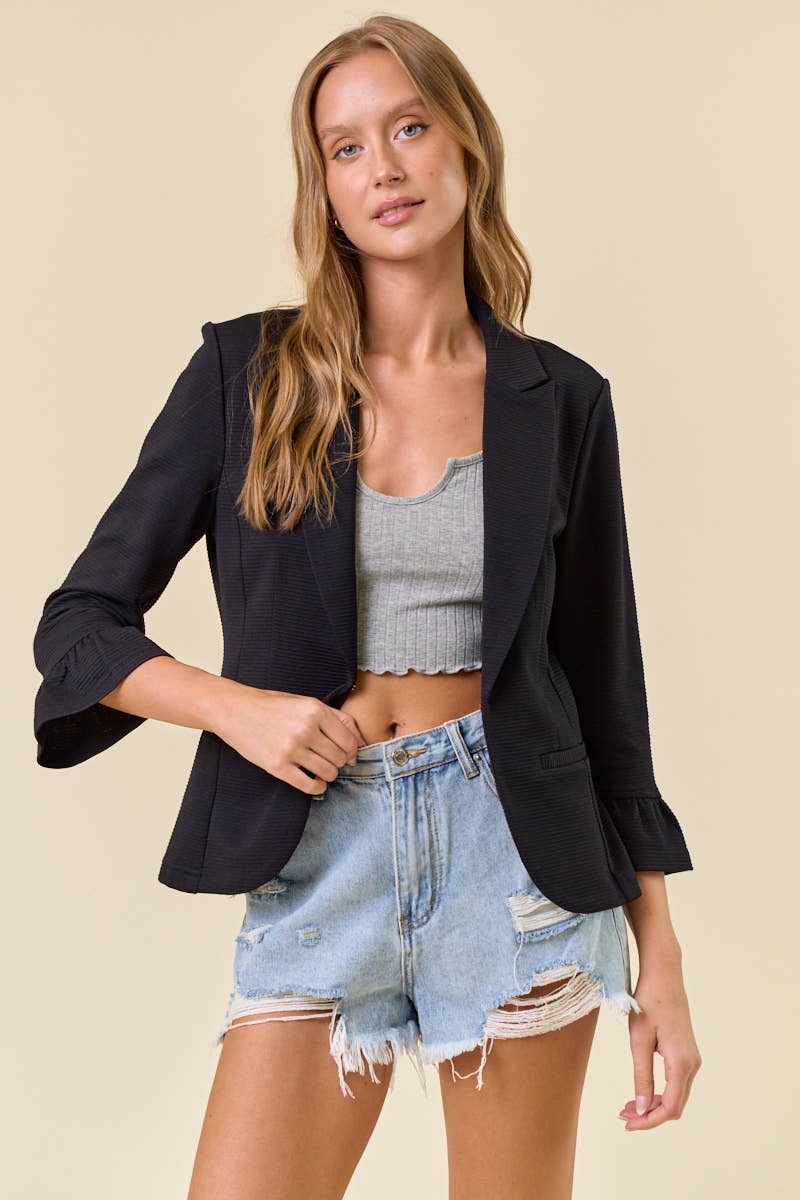 Harper Ruffle Cuff Blazer