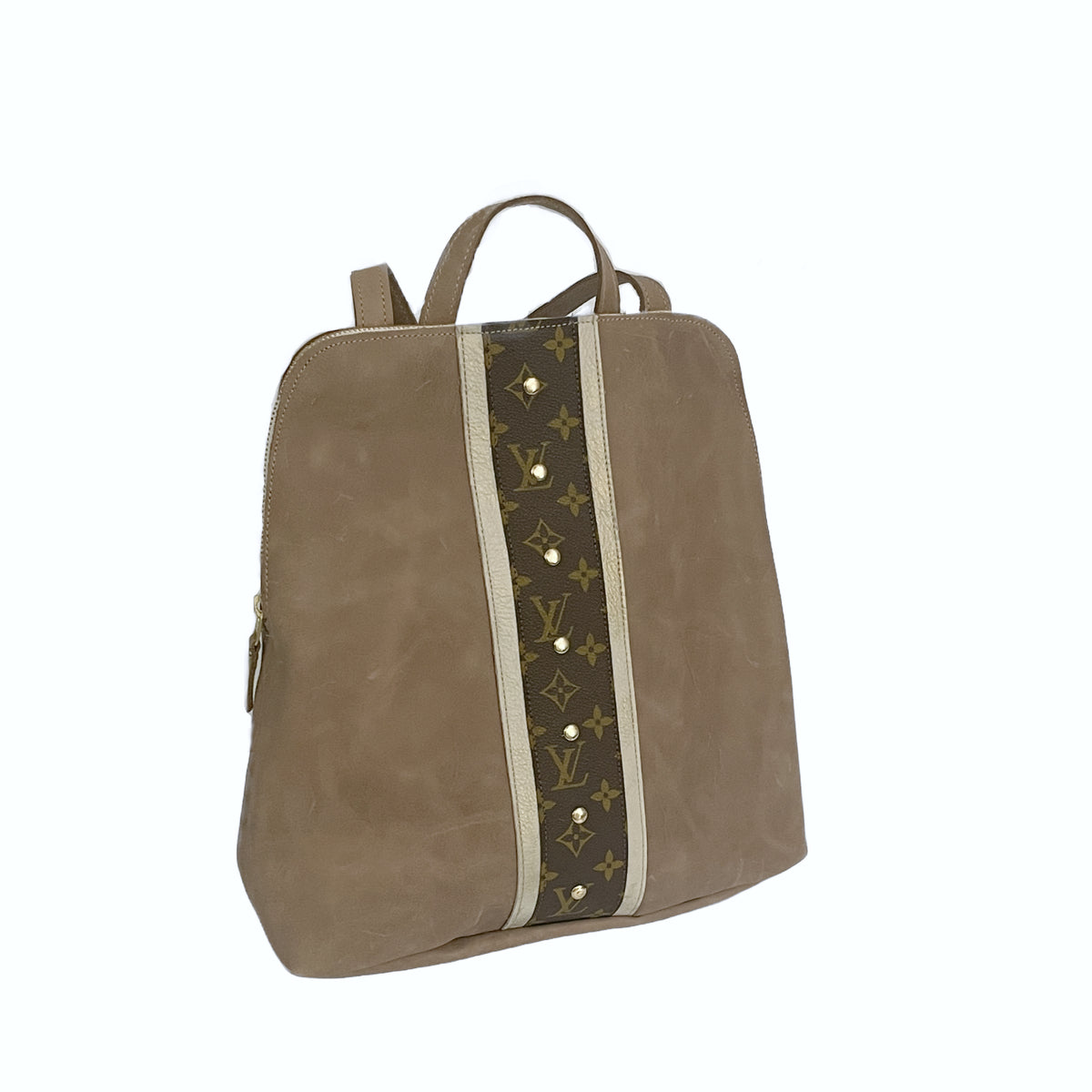 Riley Backpack In Mocha Leather | Upcycled LV