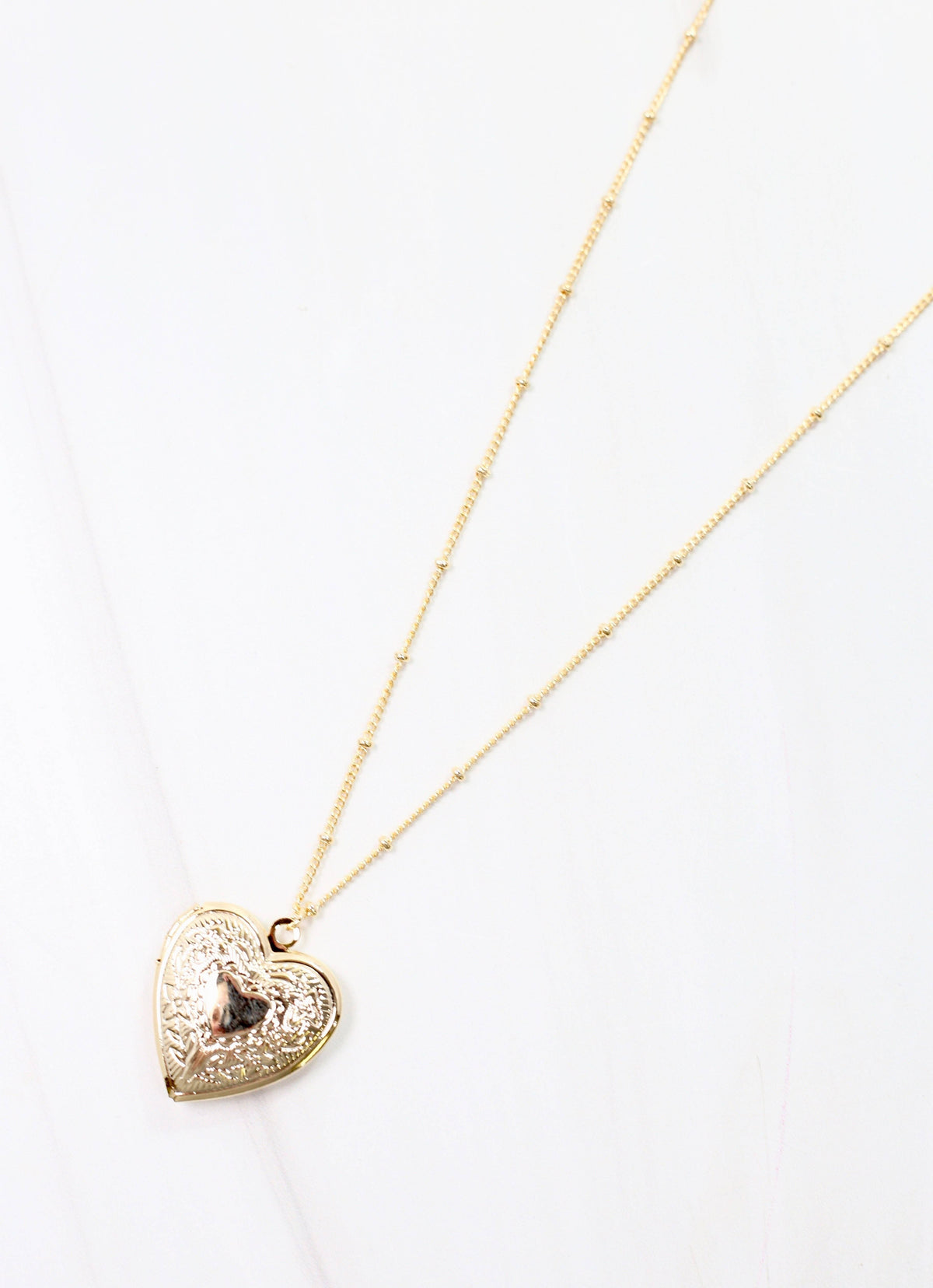 Raenell Heart Locket Necklace Gold